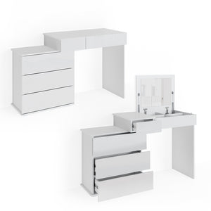 Vicco Tavolo da toeletta Bianco 117.4 cm con illuminazione LED e sgabello