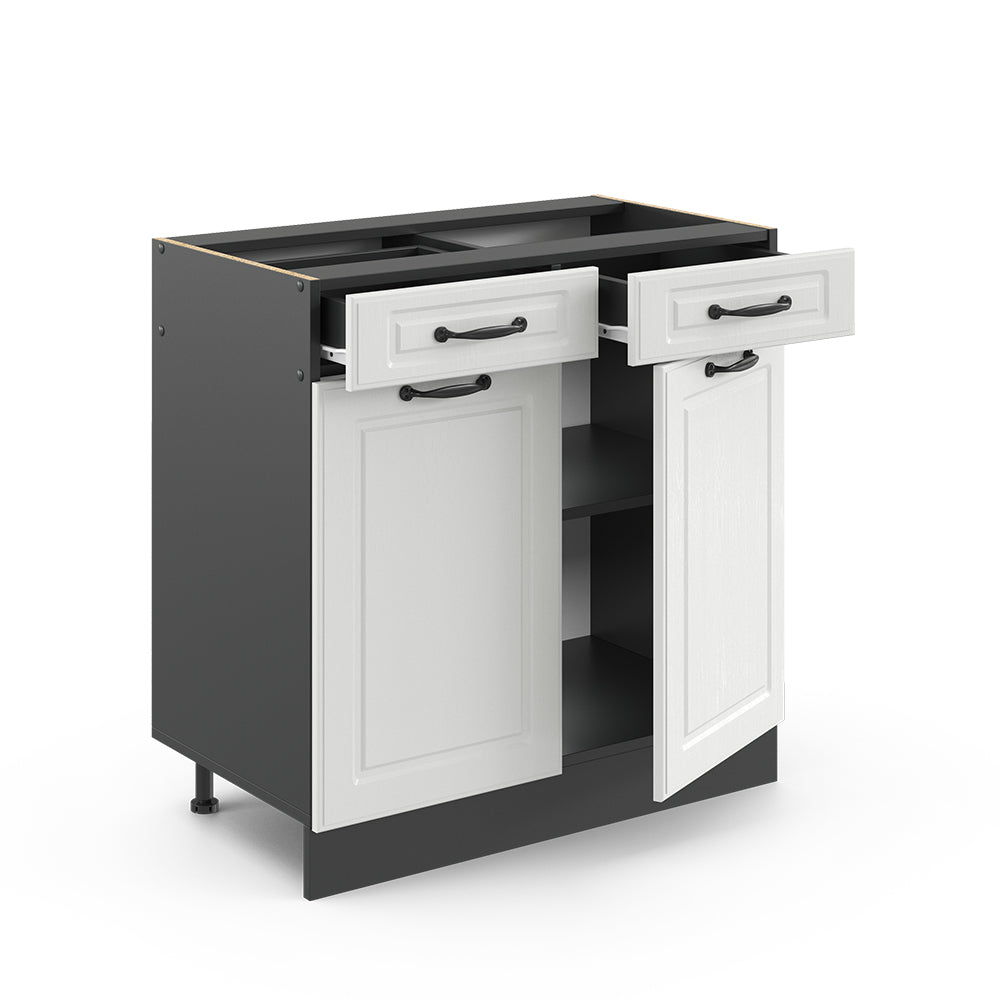 Vicco Mobiletto base per cucina Bianco casa di campagna 80 cm senza piano di lavoro