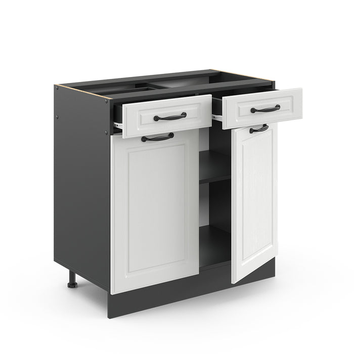 Vicco Mobiletto base per cucina Bianco casa di campagna 80 cm , PL Marmo