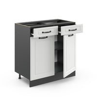 Vicco Mobiletto base per cucina Bianco casa di campagna 80 cm , PL Antracite