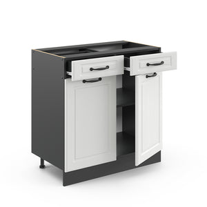 Vicco Mobiletto base per cucina Bianco casa di campagna 80 cm , PL Antracite