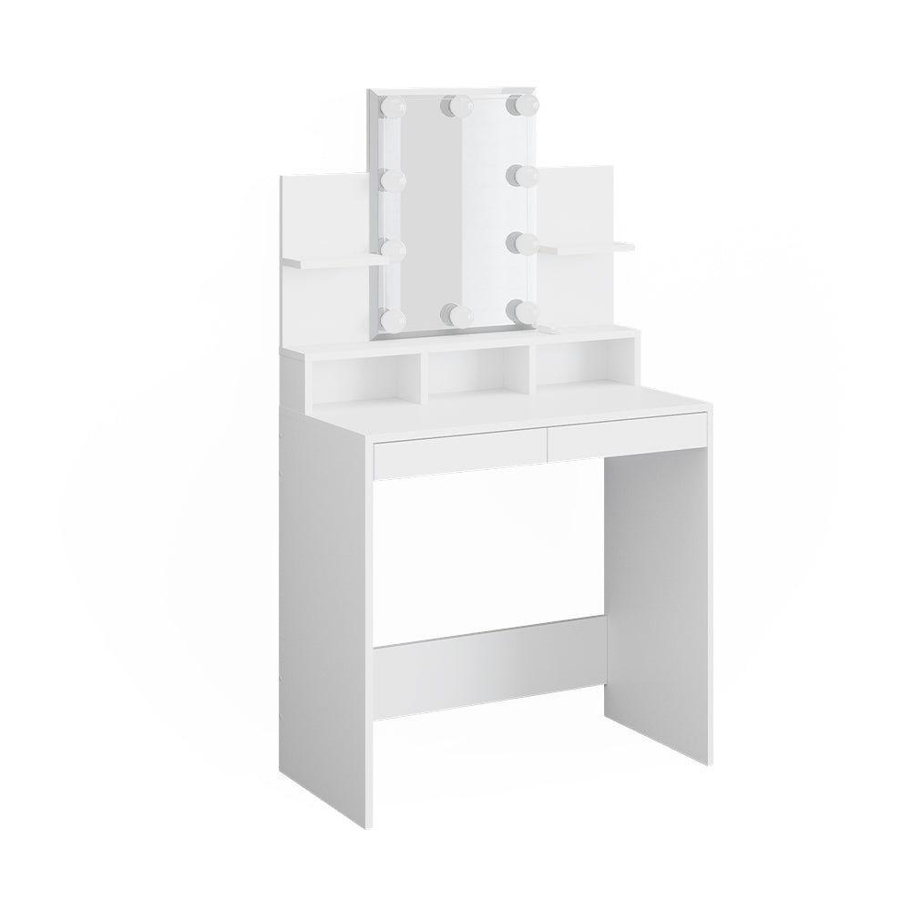 Vicco Tavolo da toeletta Bianco 80 cm con illuminazione a LED