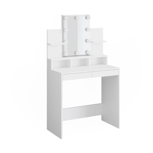 Vicco Tavolo da toeletta Bianco 80 cm con illuminazione a LED