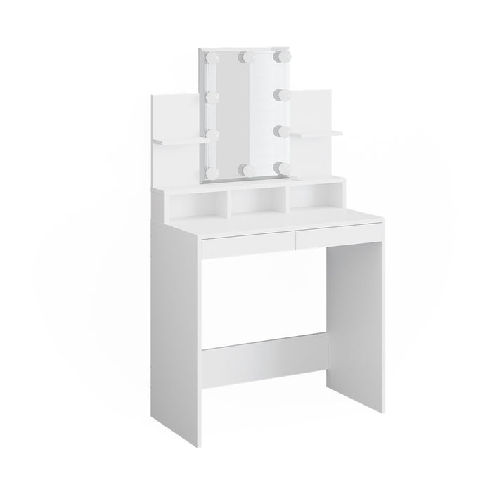 Vicco Tavolo da toeletta Bianco 80 cm con illuminazione a LED