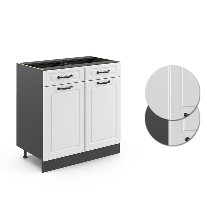 Vicco Mobiletto base per cucina Bianco casa di campagna 80 cm , PL Marmo