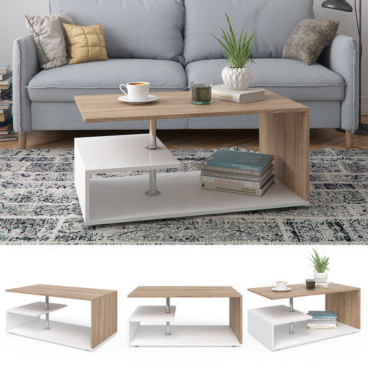 Vicco Tavolino da salotto Bianco/Sonoma 91 x 52,6 cm