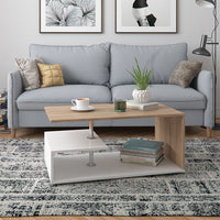 Vicco Tavolino da salotto Bianco/Sonoma 91 x 52,6 cm