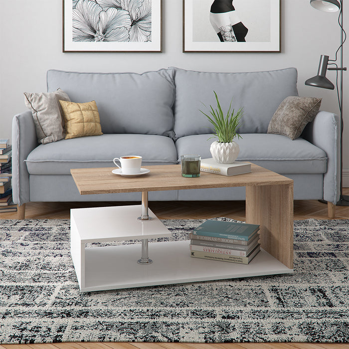 Vicco Tavolino da salotto Bianco/Sonoma 91 x 52,6 cm