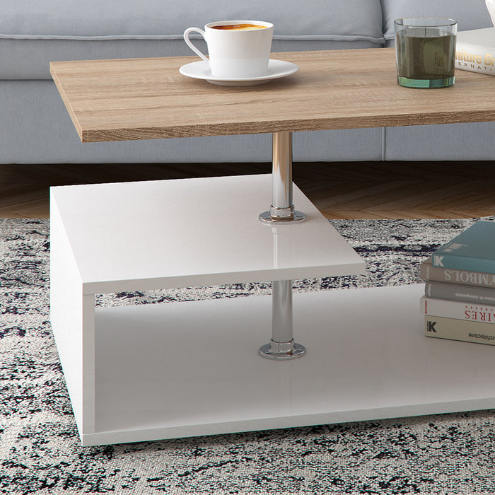 Vicco Tavolino da salotto Bianco/Sonoma 91 x 52,6 cm