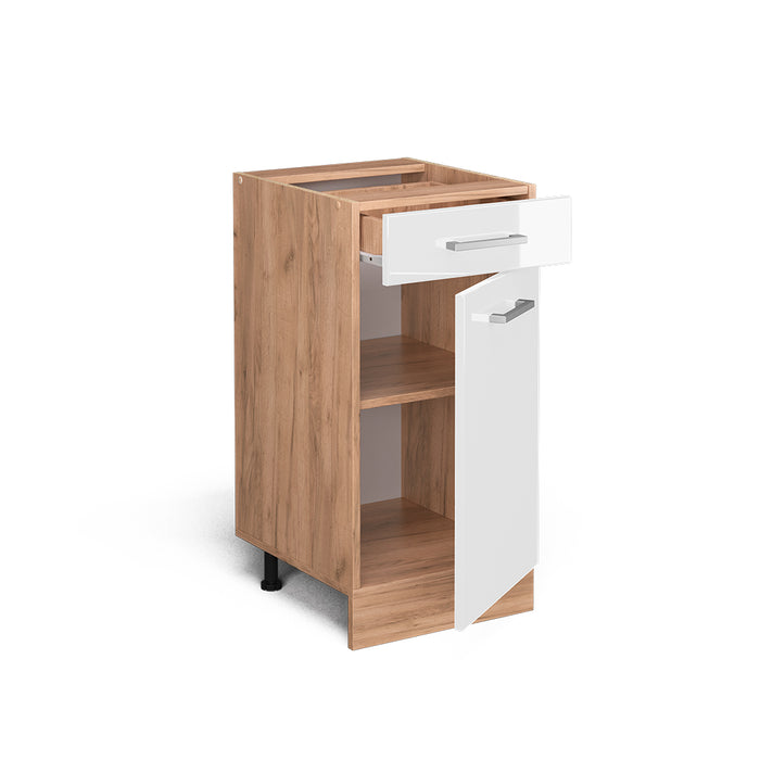 Vicco Mobiletto base per cucina Bianco lucido 40 cm PL Marmo