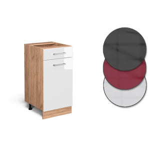 Vicco Mobiletto base per cucina Bianco lucido 40 cm senza piano di lavoro