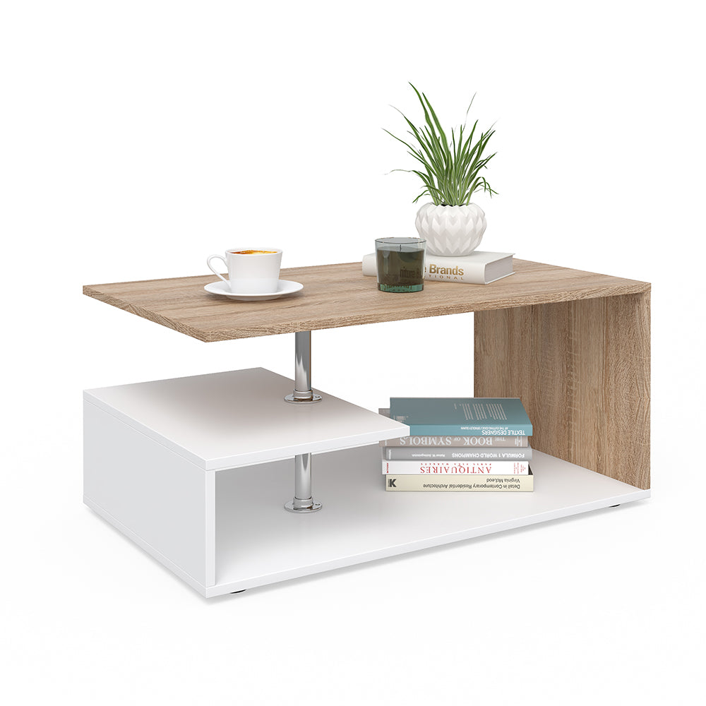 Vicco Tavolino da salotto Bianco/Sonoma 91 x 52,6 cm