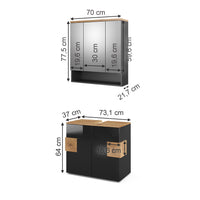 Vicco Set mobili bagno Antracite 2 parti