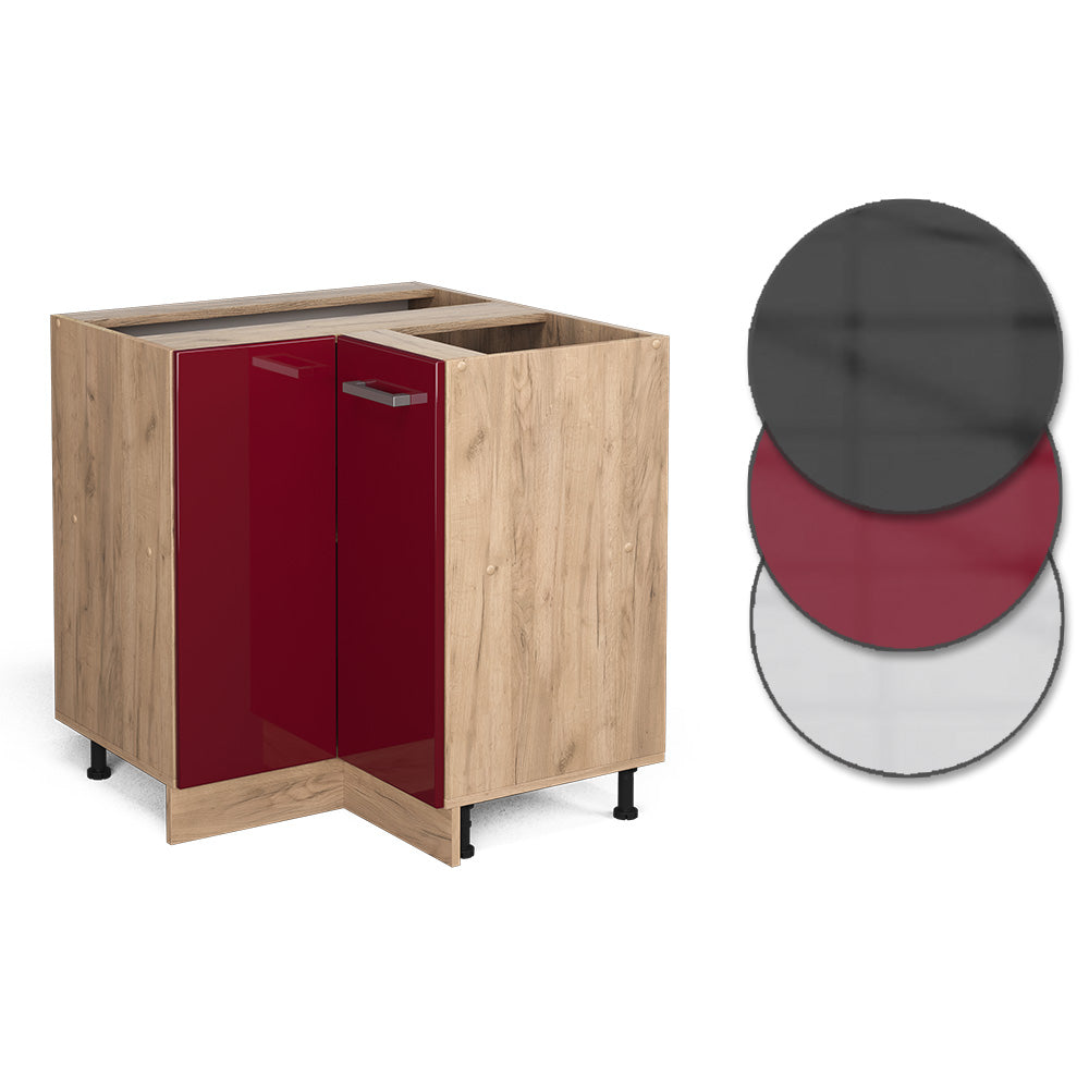Vicco Mobile ad angolo cucina Rosso lucido 75.6 cm , PL Rovere