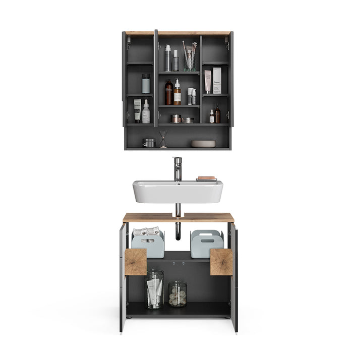 Vicco Set mobili bagno Antracite 2 parti