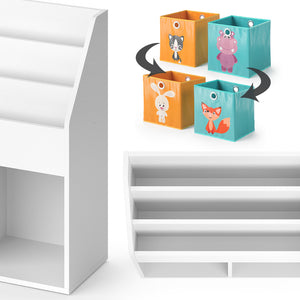 Vicco Libreria bambini Bianco 30.7 x 79 cm con 2 scatole pieghevoli opt.1