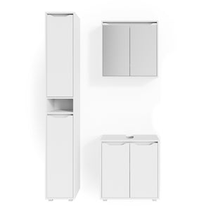 Vicco Set mobili bagno Bianco 3 parti, con colonna