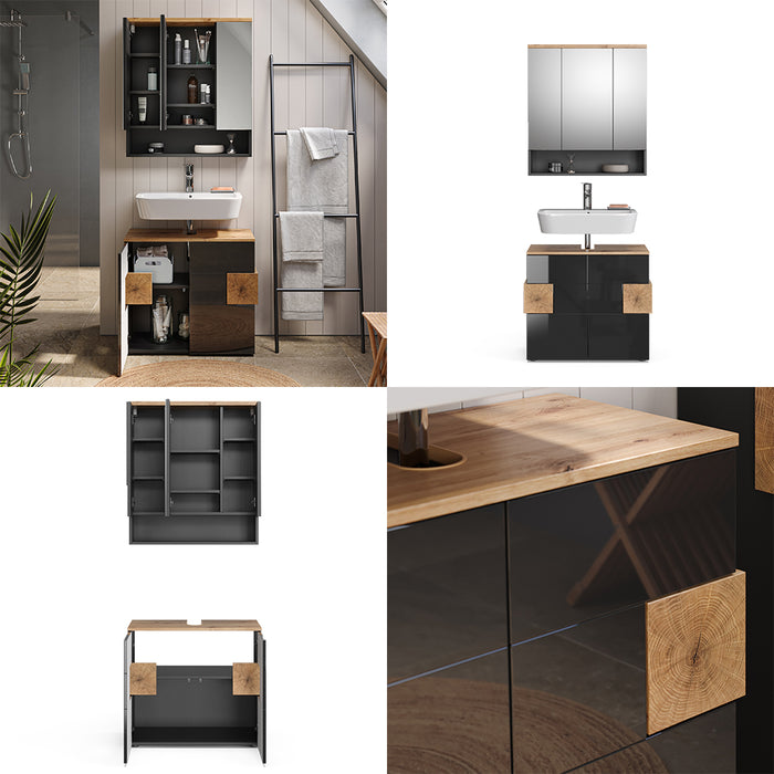 Vicco Set mobili bagno Antracite 2 parti