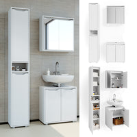 Vicco Set mobili bagno Bianco 3 parti, con colonna