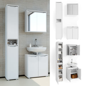 Vicco Set mobili bagno Bianco 3 parti, con colonna