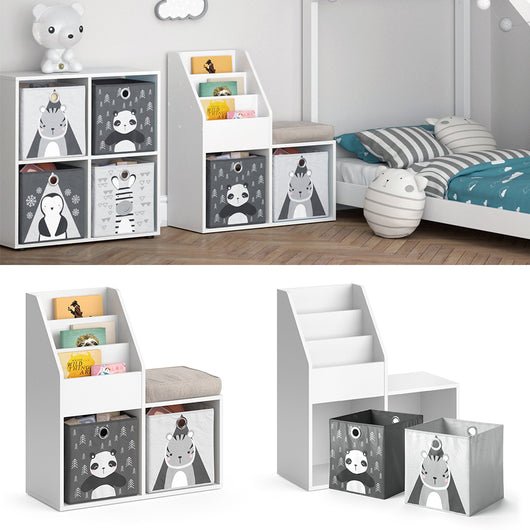 Vicco Libreria bambini Bianco 30.9 x 79 cm Mini, con 2 scatole pieghevoli opt.5