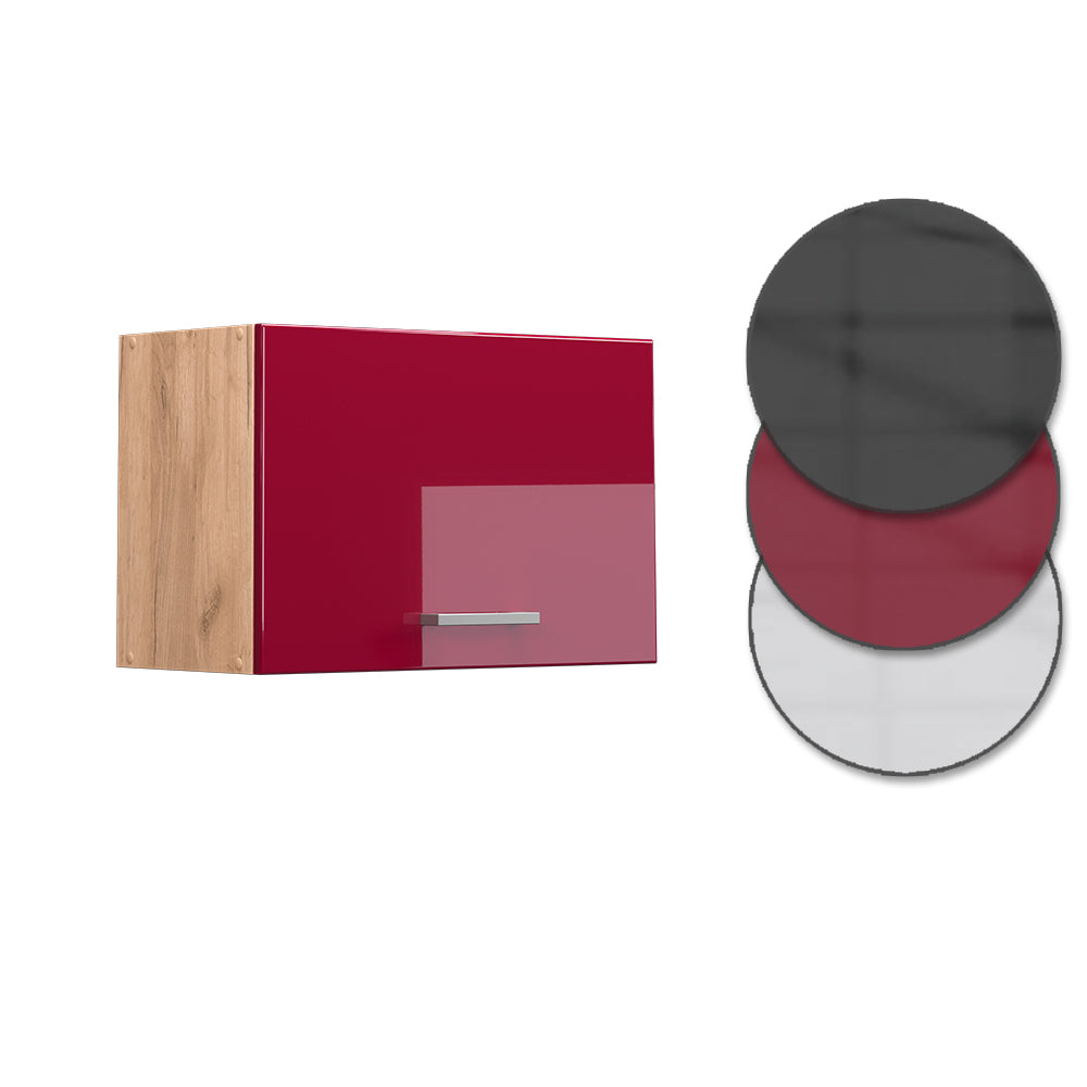 Vicco Pensile da cucina Rosso lucido 60 cm Piatto