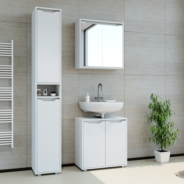 Vicco Set mobili bagno Bianco 3 parti, con colonna