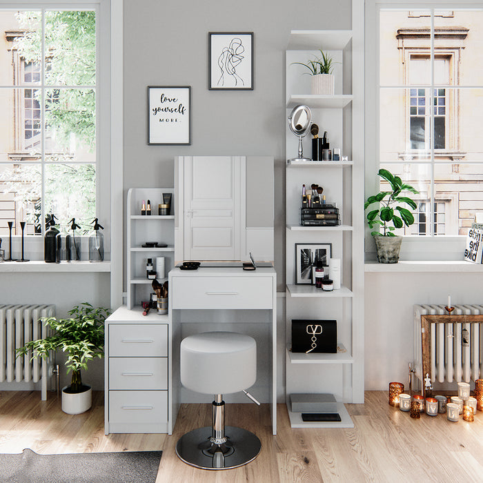 Vicco Tavolo da toeletta Bianco 36 cm con sgabello