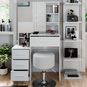 Vicco Tavolo da toeletta Bianco 36 cm con sgabello