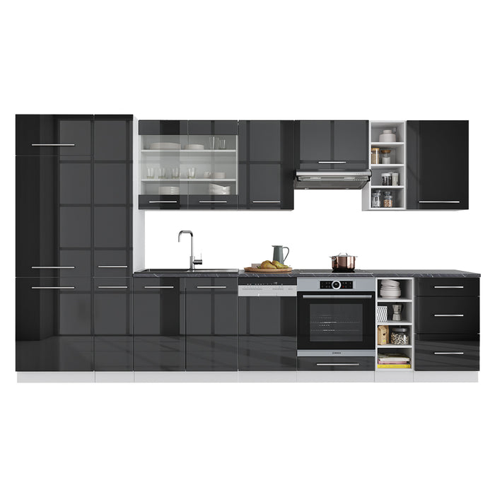 Vicco Cucina componibile Antracite lucido/bianco 355 cm , PL Rovere