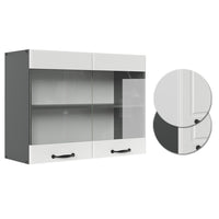 Vicco Mobile da cucina in vetro Bianco casa di campagna 80 cm