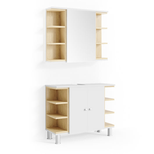 Vicco Set mobili bagno Bianco 2 parti