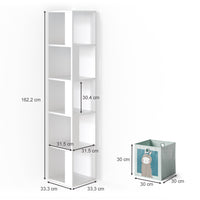 Vicco Libreria bambini Bianco 33.3 x 162.2 cm con 4 scatole pieghevoli