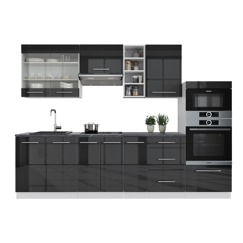 Vicco Cucina componibile Antracite lucido/bianco 280 cm , PL Antracite