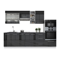 Vicco Cucina componibile Antracite lucido/bianco 280 cm , PL Antracite