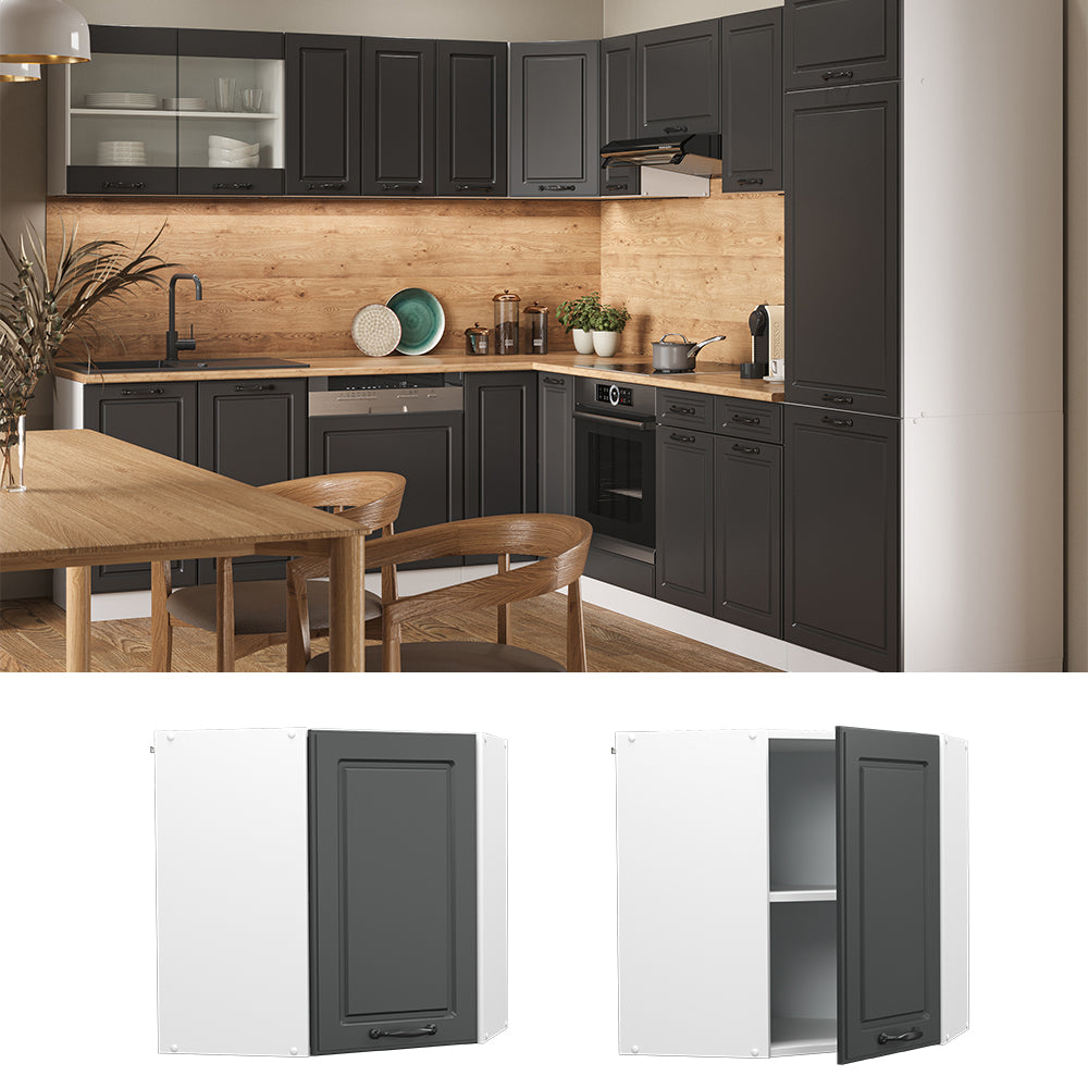 Vicco Mobile angolare da cucina Antracite casa di campagna 57 cm