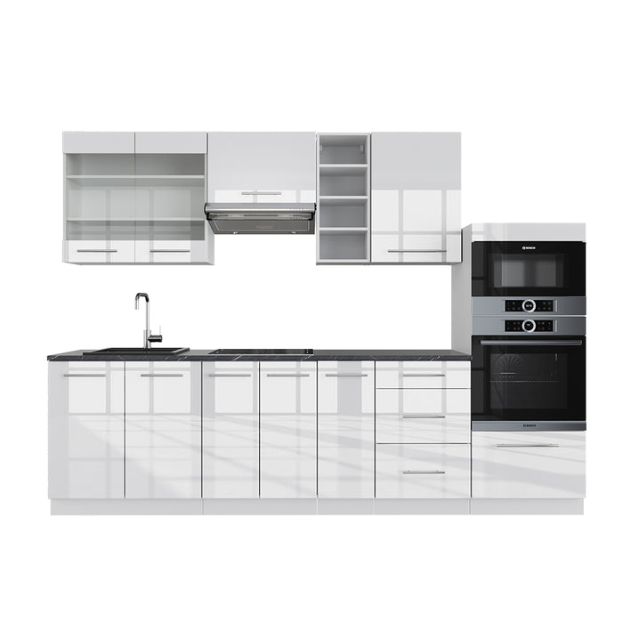 Vicco Cucina componibile Bianco lucido/bianco 280 cm , PL Antracite