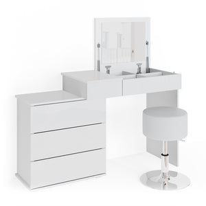 Vicco Tavolo da toeletta Bianco 117.4 cm con sgabello