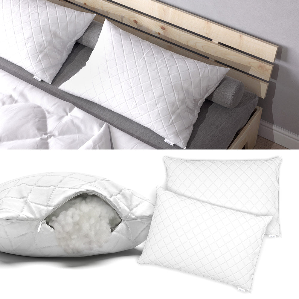 Vitalispa Cuscino per la testa Bianco 50 x 75 cm Set di 2