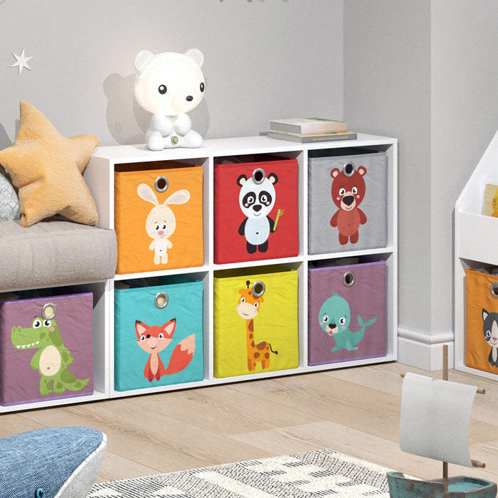 Vicco Libreria bambini Bianco 72 x 107.8 cm con 6 scatole pieghevoli