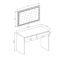 Vicco Tavolo da toeletta Bianco 120 cm con specchio a LED