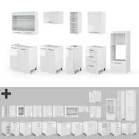 Vicco Cucina componibile Bianco lucido/bianco 280 cm , PL Marmo