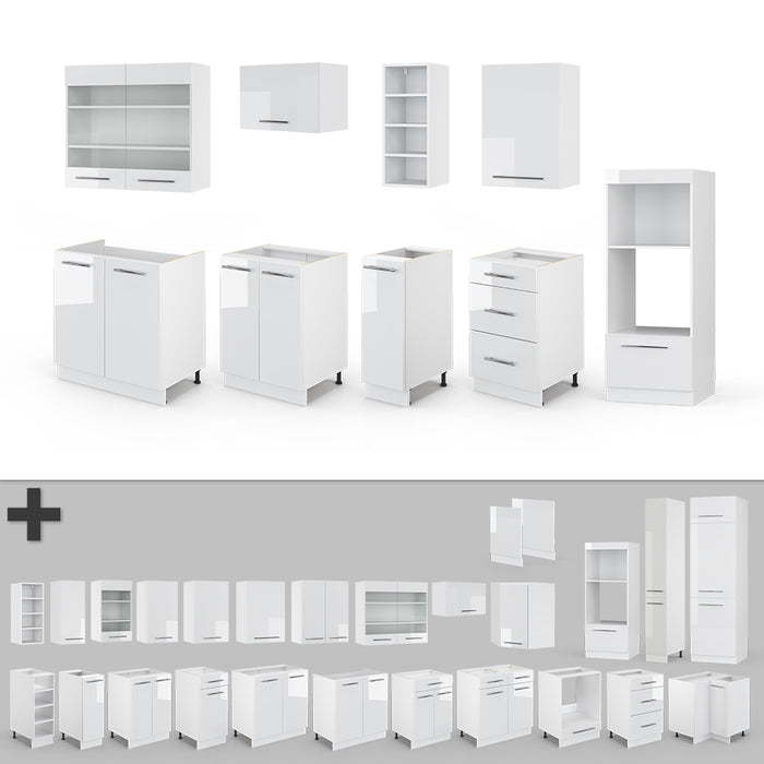 Vicco Cucina componibile Bianco lucido/bianco 280 cm , PL Antracite