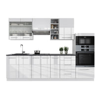 Vicco Cucina componibile Bianco lucido/bianco 280 cm , PL Marmo