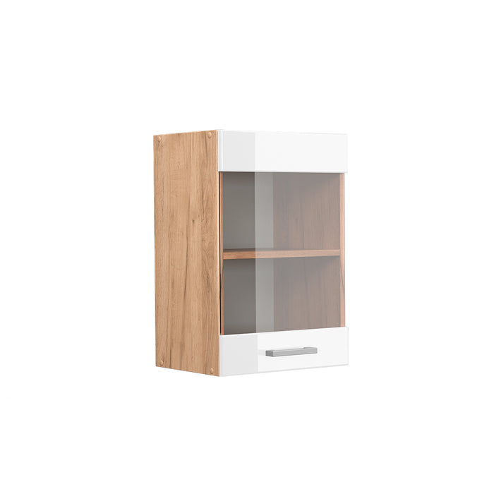 Vicco Mobile da cucina in vetro Bianco lucido 40 cm