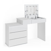 Vicco Tavolo da toeletta Bianco 117.4 cm con illuminazione a LED