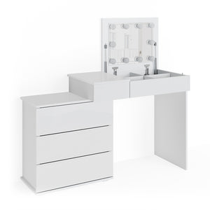 Vicco Tavolo da toeletta Bianco 117.4 cm con illuminazione a LED