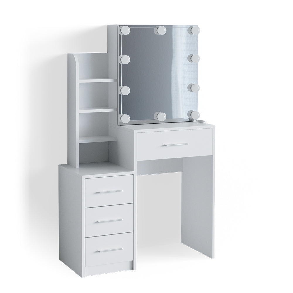 Vicco Tavolo da toeletta Bianco 36 cm con illuminazione a LED