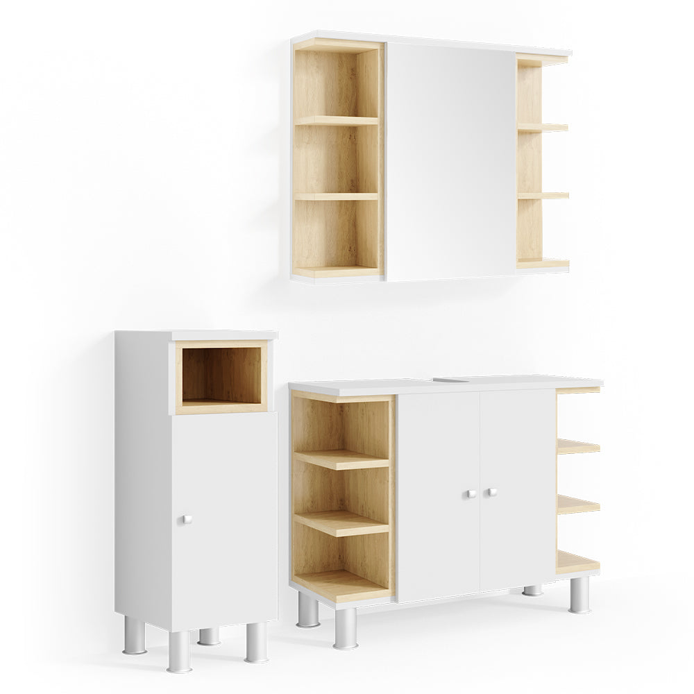 Vicco Set mobili bagno Bianco 3 parti