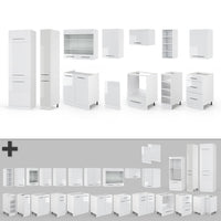 Vicco Cucina componibile Bianco lucido/bianco 355 cm senza piano di lavoro